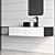 Modern Bathroom Furniture Set with Gessi Relievo Faucet 3D model small image 3