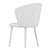 Wide-Back White Chair Collection Home 3D model small image 6