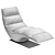 Contemporary Black Leather Lounge Chaise 3D model small image 4