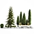 Urban Greenery Collection: Bench and Evergreens 3D model small image 6