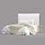 Luxury Linen Bed with Bedhead 3D model small image 2