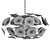 Modern Glass Sputnik Chandelier 3D model small image 2