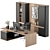 Executive Oak Boss Desk 410 3D model small image 1