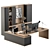 Executive Oak Boss Desk 410 3D model small image 2