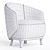 Sleek Metal Armchair Design 3D model small image 3