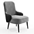 Magnus Modern Grey Armchair 3D model small image 1