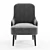 Magnus Modern Grey Armchair 3D model small image 2