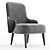 Magnus Modern Grey Armchair 3D model small image 6