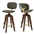 Swivel Bar Stool Upholstered Seat 3D model small image 1