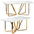 Elegant Gold Dining Table 63 3D model small image 1