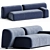 Sleek Suiseki Sofa Set 3D model small image 1