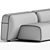 Sleek Suiseki Sofa Set 3D model small image 3