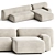 Modern Suiseki Sofa System 3D model small image 1