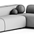 Modern Modular Suiseki Sofa Set 3D model small image 3
