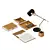 Leather Office Desk Set 3D model small image 1