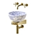 Ornate Plant Mini Pedestal Basin 3D model small image 1