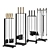 Elegant Fireplace Tool Set Collection 3D model small image 1