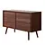 Vintage Wooden 1950s Sideboard 3D model small image 1