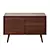 Vintage Wooden 1950s Sideboard 3D model small image 3