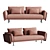 Stylish 3-Seater Fabric Sofa 3D model small image 1