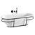 Elegant Stone Freestanding Bath 1800mm 3D model small image 2