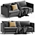 Stylish Sofia 3/4-Seater Sofa 3D model small image 1