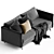 Stylish Sofia 3/4-Seater Sofa 3D model small image 2