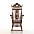 Elegant Mahogany Rocking Armchair 3D model small image 3