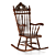 Elegant Mahogany Rocking Armchair 3D model small image 8