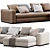 Modern Minotti Chaise Longue Sofa 3D model small image 2