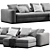 Modern Minotti Chaise Longue Sofa 3D model small image 4