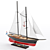 Silver Schooner Model Boat Kit 3D model small image 2