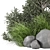 Outdoor Bush Plants Set 685 3D model small image 2