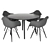 Modern Dining Table Set 180 3D model small image 1