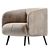 Modern Millennial Amalfi Armchair 3D model small image 2