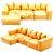 Luxury Arflex Sofa Longue Chaise 3D model small image 7