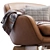 Stylish Leather Armchair Furniture Design 3D model small image 2