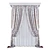 Modern Sheer Curtains Set White 3D model small image 1
