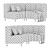 Rio Modular Sofa, Round 3D model small image 2