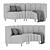 Rio Modular Sofa, Round 3D model small image 3