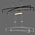 Elegant LED Linear Chandelier 3D model small image 2