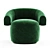 Modern Upholstered Armchair by Moroso 3D model small image 3