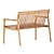 Scandinavian design outdoor bench 3D model small image 2