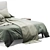 Sleek Modern Bed Green 3D model small image 3