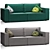Loft Velvet Sofa Collection 3D model small image 1