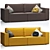 Loft Velvet Sofa Collection 3D model small image 2
