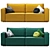 Loft Velvet Sofa Collection 3D model small image 3
