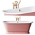 Elegant Avon Cast Iron Tub 3D model small image 4