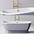 Elegant Meon Cast Iron Tub 3D model small image 1