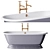 Elegant Meon Cast Iron Tub 3D model small image 4